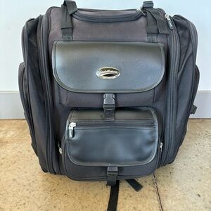 Black Leather Travel Backpack